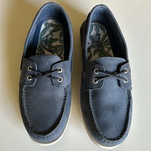 Sperry Men's Authentic Original 2-Eye Cross Lace Navy Boat Shoe - 10